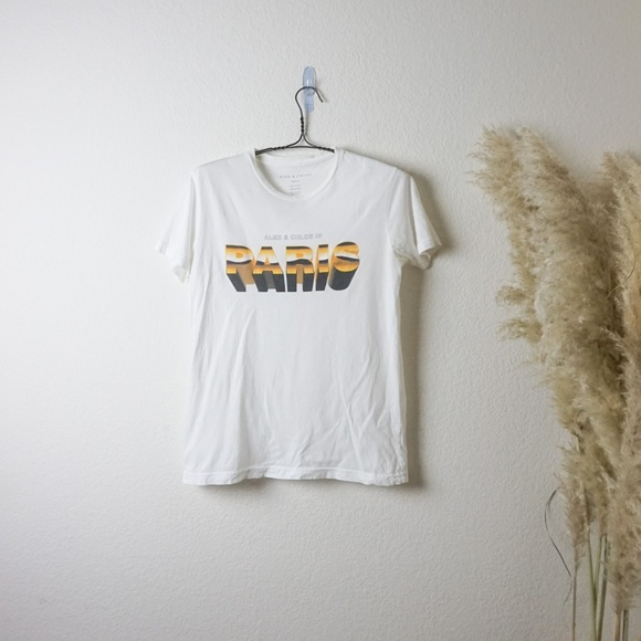 Alex & Chloe PARIS graphic white t-shirt - Picture 2 of 5